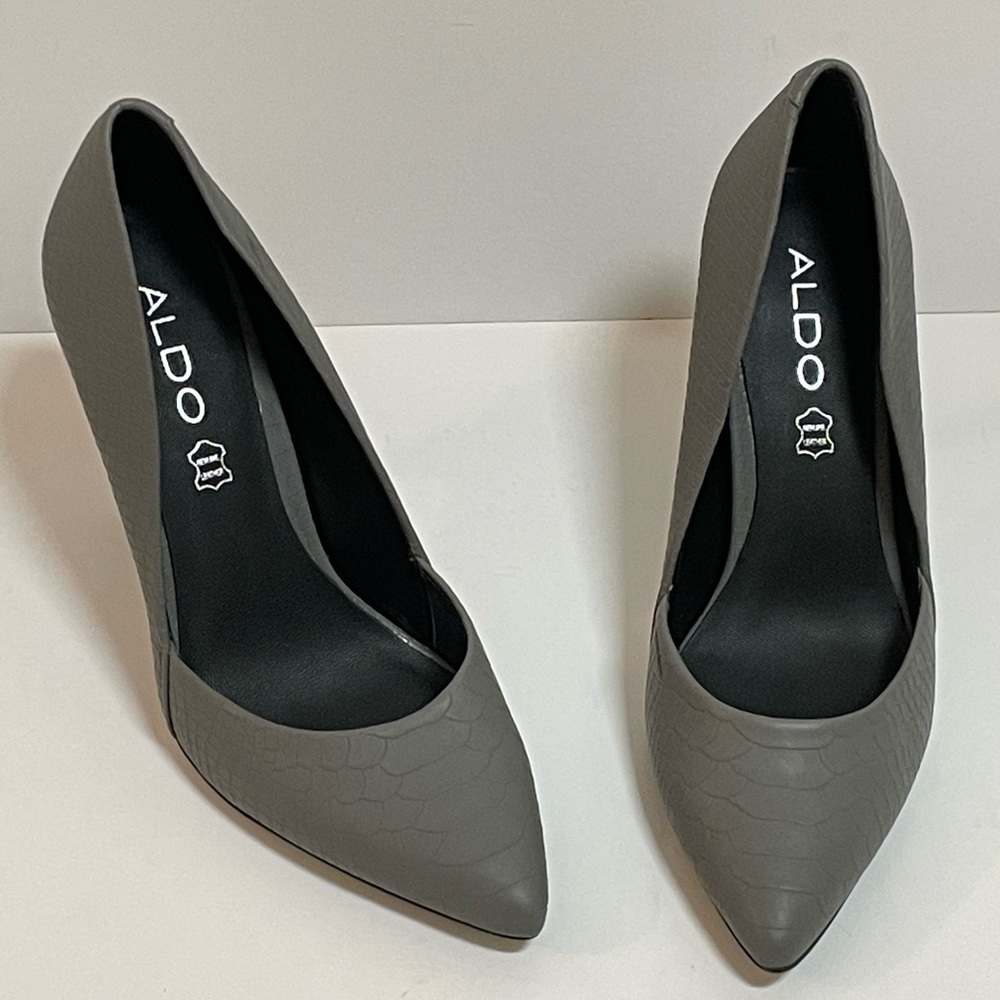 ALDO Grey Snake-Skin Heels